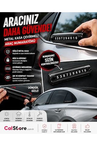 Metal Kasa Çevirmeli Araç Numaratörü Park Telefon Numarası Göstergesi 1