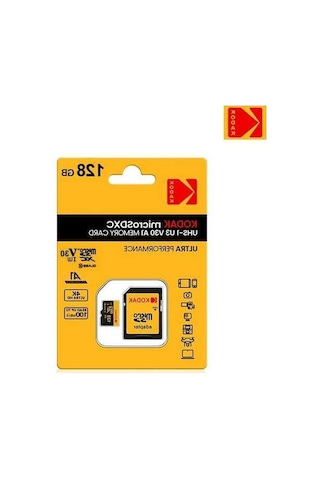 Novahub Kodak 128gb Mikro Sdxc U3 V30 A1 Kart, Yüksek Hızlı Kamera Ve Robot İçin