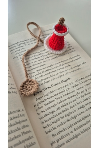 Çay Amigurumi Örgü Kitap Ayracı Hediyelik Akseauar