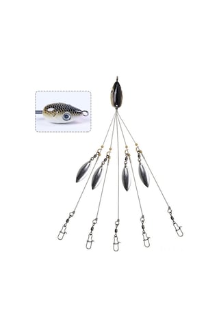 Reedark Lonsan Yeni Alabama Köyü Seti: Liderli Çengel, Yabancı Yem Ve Aksesuarlar - Deniz Ve Göl Balıkçılığı İçin Tam Zirve Sarı Ağ Desenli, 21.5cm, 17g