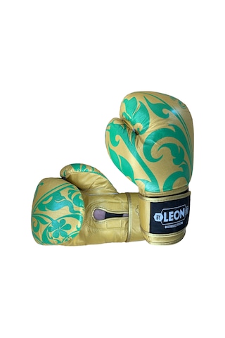 Leon Flower Deri Kick Boks Ve Muay Thai Eldiveni Altın Sarısı Altın