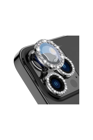 Buff Iphone Uyumlu 14 Pro / 14 Pro Max Uyumlu Diamond Lens Koruyucu Gri