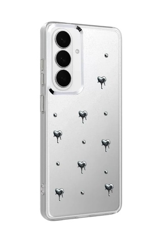 Galaxy Uyumlu Uyumlu S26 Fiyonk Desenli Kapak - Desen 1 Beyaz