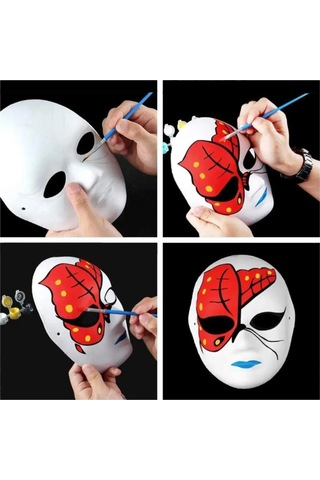 300 Adet, Karton Maske, Boyanabilir, Eğitici Maske Boyama, Etkinlik Ve Hobi Maskesi