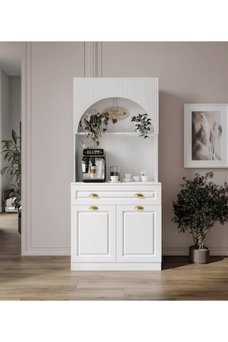 Guneystore Armoni Gold Mini Kahve Köşesi Komple Mdf Beyaz