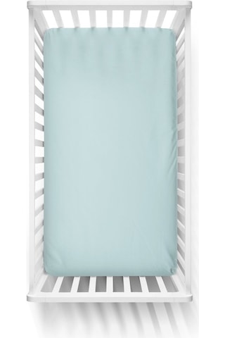 70X140 Penye Lastikli Bebek Çarşafı - Krem Mavi Yeşil 3'Lü Set