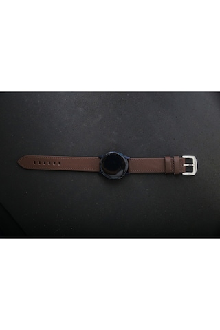 Hakiki Deri 20mm Akıllı Pimli Saat Kordonu Kahverengi