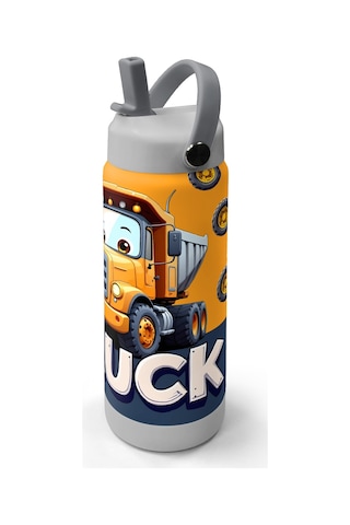 Coral High Truck Desenli Katlanır Ağızlıklı Çelik Termos 650 Ml 38343 Siyah