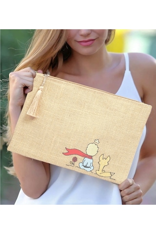 Ju Yaratıcı Tasarım Hasır Kadın Portföy & Clutch Çanta Küçük Pre