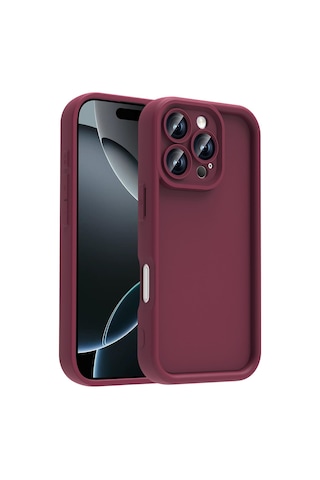 Butam Bilişim İphone Uyumlu 16 Pro Kılıf Kamera Korumalı Ananas Kapak - Mürdüm Mürdüm