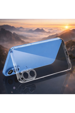 Apple iPhone 16 Uyumlu Kılıf Şeffaf Kamera Korumalı 3d