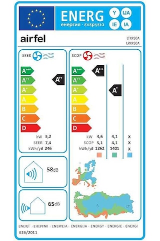 Airfel Vista LTXP50A 18.000 Btu A++ Inverter Klima