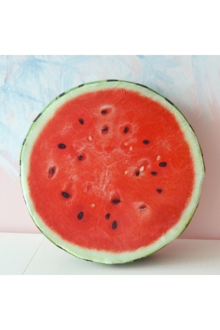 Youmex 39cm Çap 7cm Kalınlukta Kırmızı Karpuz Desenli, Yıkanabilir Kılıfıyla 3d Meyve Desenli Yastık - Oturma/dayama Kullanıma Uygun, Tüm Yaş Grupları İçin Diğer