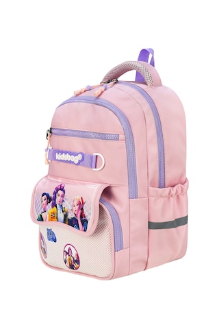 K-pop Baskılı Ortopedik Su Geçirmez Ultra Lüx Okul Çantası Termal Beslenme Ve Kalemlik Pembe