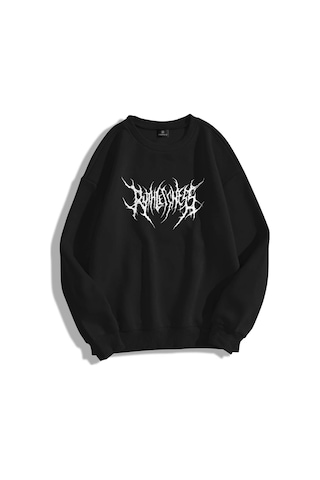 Tarzsokak Unisex Gothic Ruthless Bisiklet Yaka Sweatshirt Siyah Tarzsokak Unisex Gothic Ruthless Bisiklet Yaka Sweatshirt Siyah