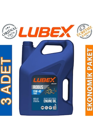 Lubex Robus Turbo 15W-40 Mineral Motor Yağı 3 x 7 L