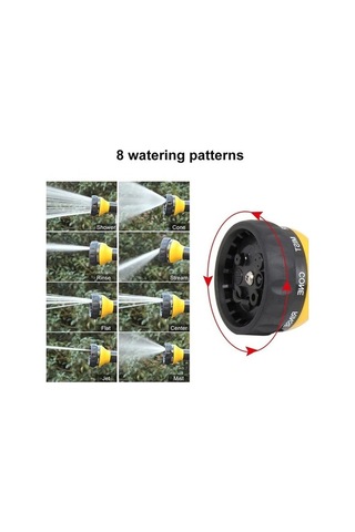 Tongxida 8 Fonksiyonlu Yüksek Basınçlı Plastik Sulama-paraflama Silgi, Sarı, Kolay Kullanım, Ev Bahçe İçin