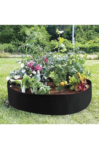 Yifomall Siyah 127x30cm Dairesel Felt Bitki Yetiştirme Çanta, Bahçe Ve Bahçıvanlık İçin Besin Depolama Torbası, Çimlenme Ve Sebze Yetiştirme Aracı