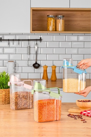 Yeni Nesil Çok Fonksiyonlu Saklama Kabı 1800 Ml Plastik Yeşil Diğer