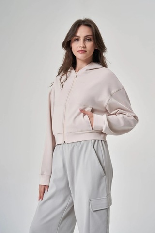 Exuma Kadın Fermuarlı Kum Rengi Sweatshirt 1529109-kum Kum