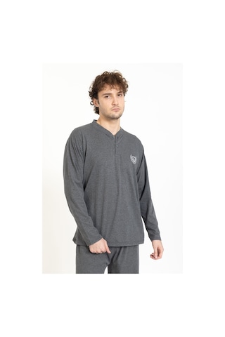 Lukitus Büyük Beden Battal Erkek Pijama Takımı Rimol-bb Füme