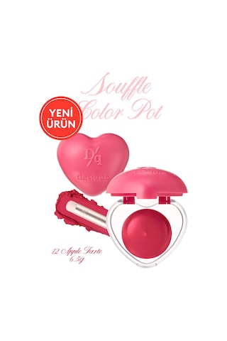 Dasique Kalp Tasarımlı Yoğun Pigmentli Köpük Yapılı Kadife Bitiş Sunan Ruj Souffle Color Pot 12 Apple Tarte 12 Apple Tarte
