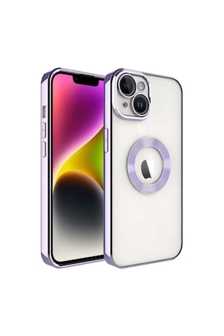 Zeyline Apple Uyumlu iPhone 14 Plus Kamera Korumalı Logo Gösteren Zore Omega Kapak-lila