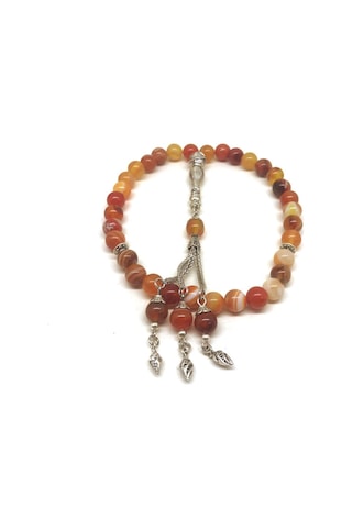 Kahverengi Hareli Doğaltaş Akik Tespih