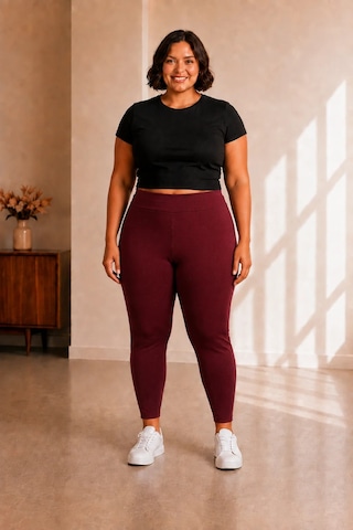 Sngl Tekstil Kadın Büyük Beden Çelik İnterlok Kumaş Toparlayıcı Tayt 3xl 4xl 5xl 6xl 7xl 8xl 9xl Bordo