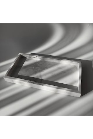 Mermer Görünümlü Dikdörtgen Tepsi & Düzenleyici 15x30cm