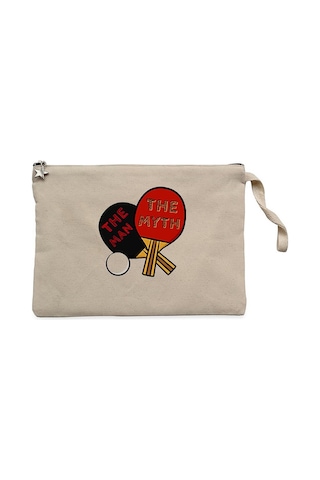 Ping Pong The Man The Myth Krem Clutch Cüzdan / El Çantası Krem