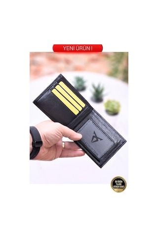 Gerçek Hakiki Deri Kaliteli 1.sınıf Kelebek Model Cüzdan Kartlık Portföy Siyah