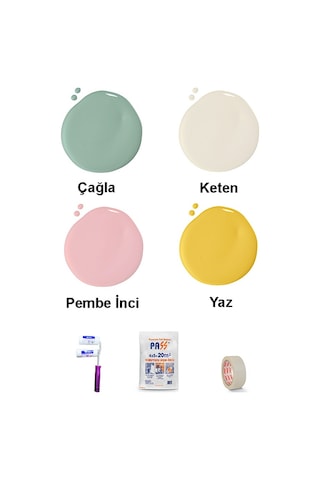 Bi Boya Geometrik Duvar Boyama Seti 6 - 1 L