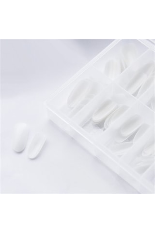 Süt Beyazı Oval Gel Tips 120 Adet - Doğal Görünümlü Protez Tırnak Tipsi