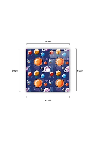 Cam Avize Göbeği | Gezegenler | 50Cm X 50Cm Çok Renkli