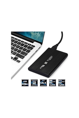 2.5 Inç Usb 3.0 Sata Harddisk Hdd Kutusu 5 Gbps + Kılıf - Siyah