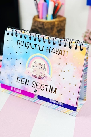 Bu Işıltılı Hayatı Ben Seçtim Tasarımlı Yeni Nesil Masa Üstü Planner 2 Sayfa Sticker