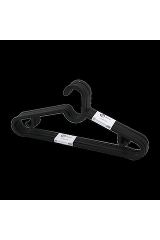 10'lu Siyah Slim Plastik Elbise Askısı Altın
