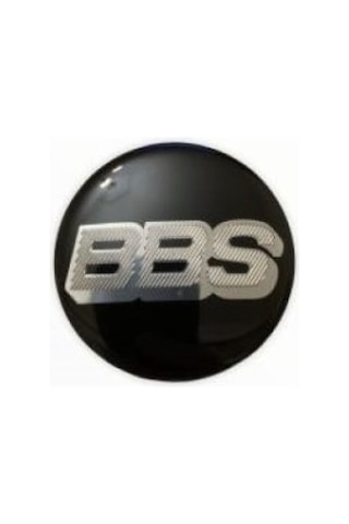 BBS LOGOLU 56 MM JANT GÖBEK  STICKER (SİYAH-GÜMÜŞ)
