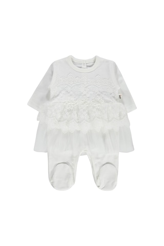 Civil Baby Fırfır Tüllü 1-9 Ay Tulum - Ekru