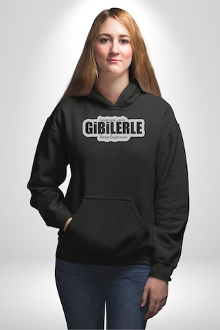 Hayat Seni, Senin Gibilerle Karşılaştırsın Yazılı Kadın Erkek Siyah Kapüşonlu Sweatshirt Hoodie Siyah