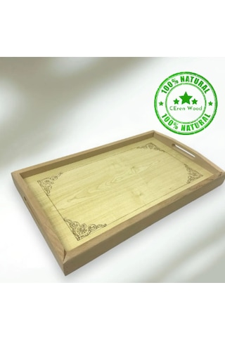 Handmade El Yapımı Tahta Ahşap Aşk Kahvaltı Servis Tepsisi