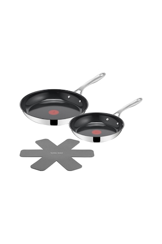 Tefal Jamie Oliver By Direct Cook Kızartma Tavası Seti, 2 Parça. 24/28 Cm, Tava Koruyucu Dahil, Yapışmaz Seramik Yüzey, Uzun Ömürlü Conta, Termal Sinyal, Her Türlü Ocak İçin, H880s334 Siyah