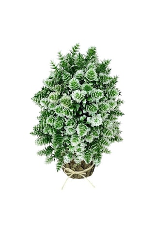 Yapay Çiçek Bonsai Ağacı Beyaz Kozalaklı Kütük Saksıda Dekoratif Yapay Ağaç Bonzai 30 15 Cm