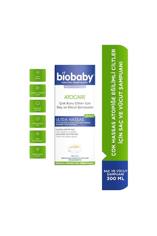 Biobaby Çok Kuru Ciltler Saç ve Vücut Şampuanı 300 Ml - Organik Zeytin Yağı Alman Papatyası Atopik Ciltler