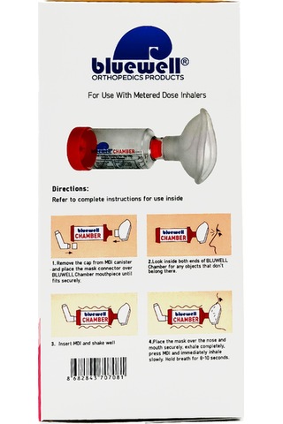 Bluewell Aerochamber İnhalasyon Cihazı Kırmızı 0 - 18 Ay