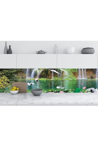 Mutfak Tezgah Arası Folyo Fayans Kaplama Folyosu Şelale