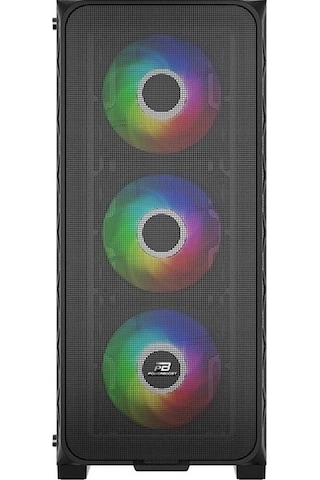 PowerBoost PB-PS5846B 600W ATX USB 3.0 Rainbow Fanlı Mesh Gaming Siyah Kasa