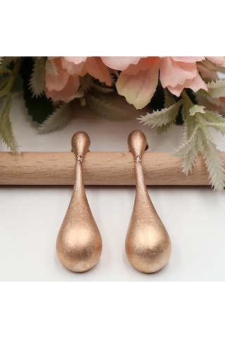 Damla Model Rose Taşsız Set Rose Gold - Gümüş