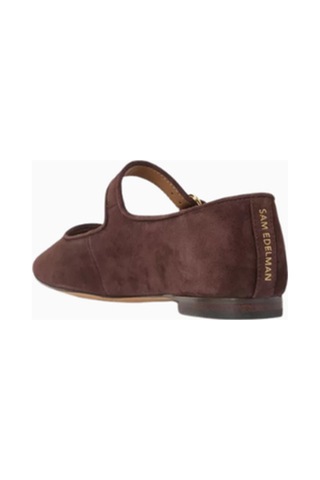 Sam Edelman Michaela Kahverengi Süet, Kare Burun Tokalı Mary Jane Kadın Ayakkabı